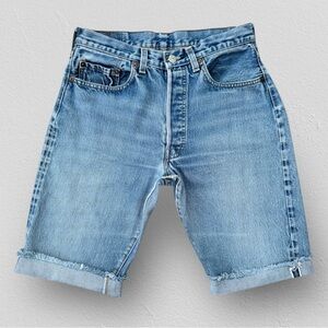 VINTAGE 80s Levi's 501 Redline Selvedge Red Tab Cut-Off Denim Shorts - USA Made